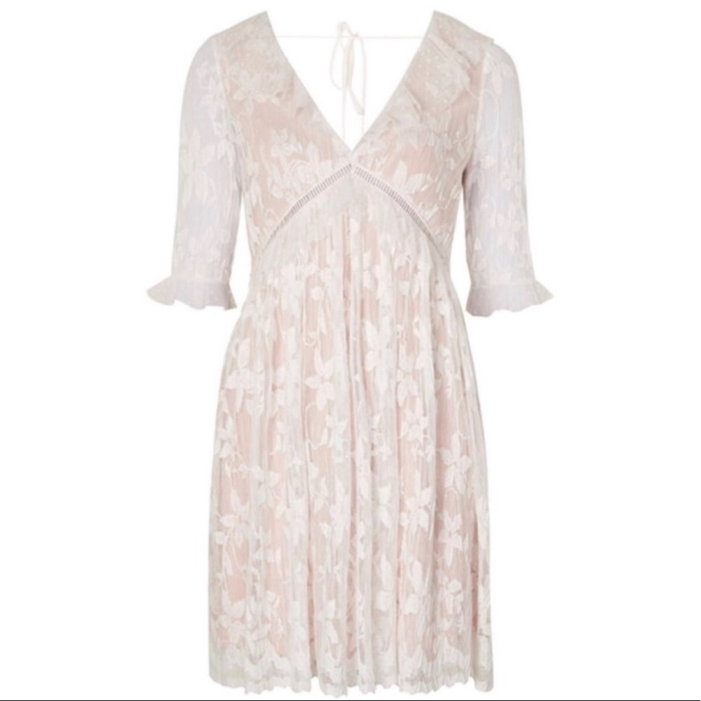 White and Pink Lace Dress